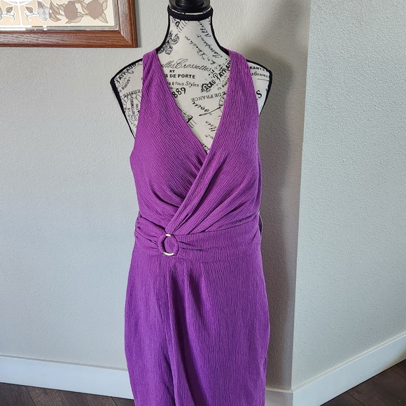Siena Bodycon Faux Wrap O Ring Dress - Picture 1 of 8